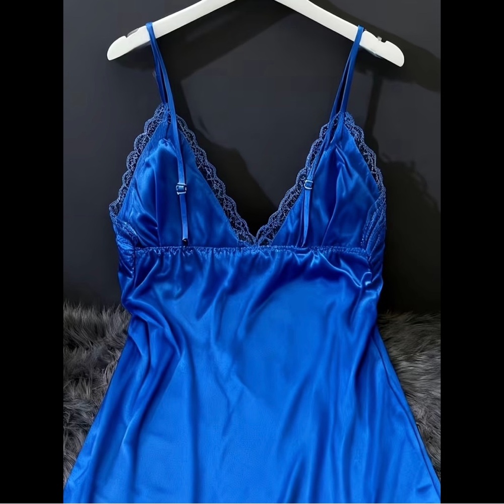 Royal Blue, Silky, Night Slip - Picture 14 of 16